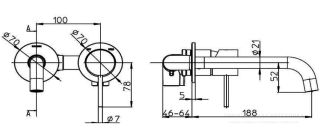 Встраиваемый смеситель для раковины Bossini Teo Z00730.043 сатинированное золото